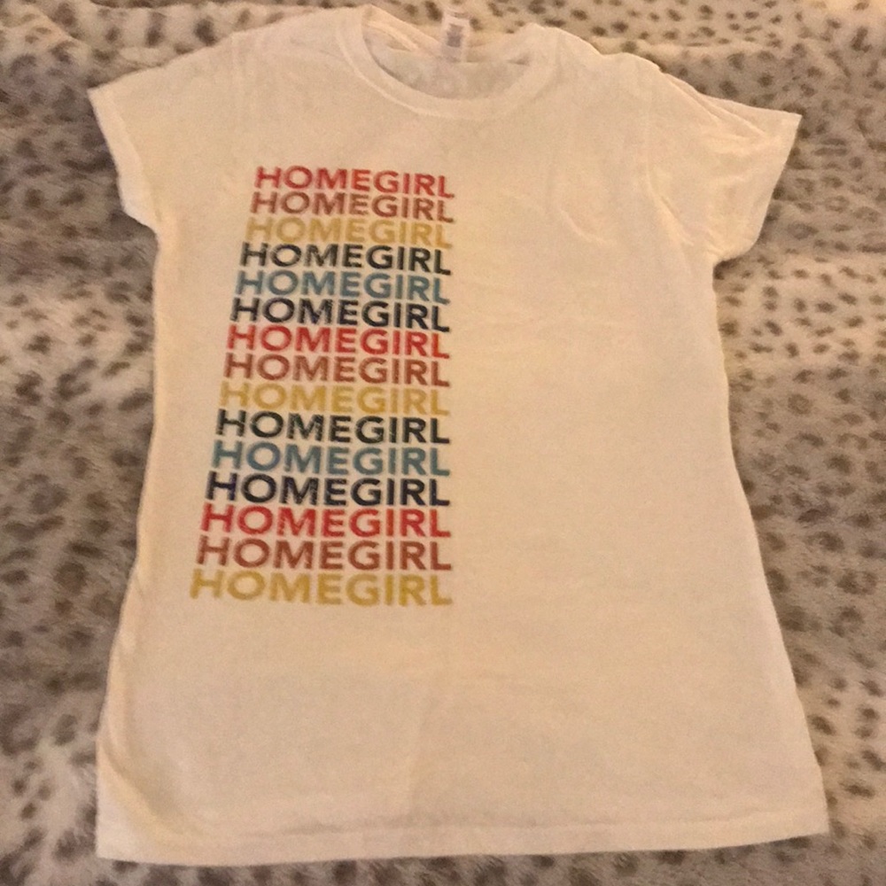 Small cotton white home girl tee shirt
